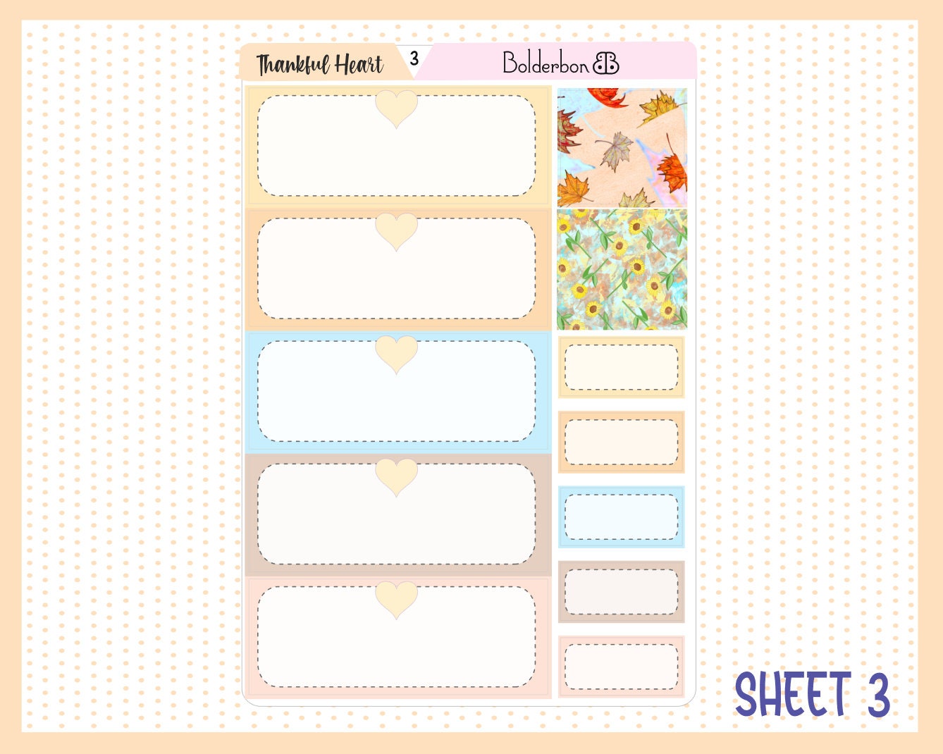 THANKFUL HEART "7x9 Daily Duo" || Weekly Planner Sticker Kit for Erin Condren