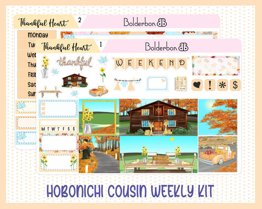 THANKFUL HEART || Hobonichi Cousin Planner Sticker Kit