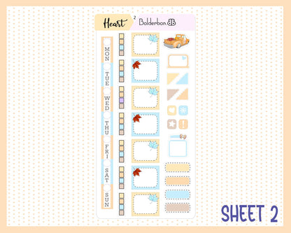 THANKFUL HEART || Hobonichi Weeks Planner Sticker Kit