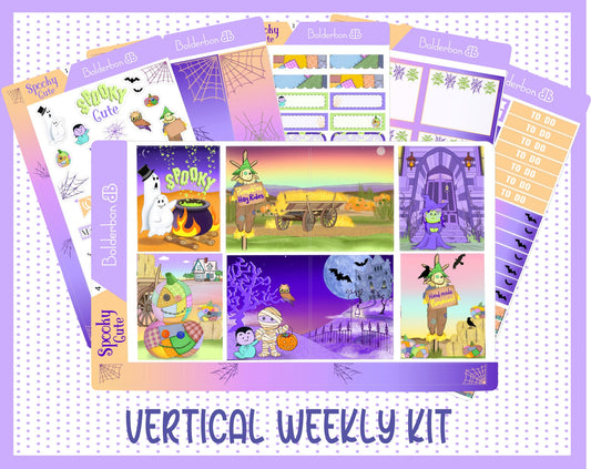 SPOOKY CUTE || 7x9 Vertical Planner Sticker Kit