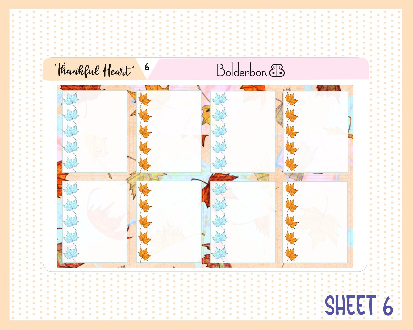 THANKFUL HEART || 7x9 Vertical Planner Sticker Kit