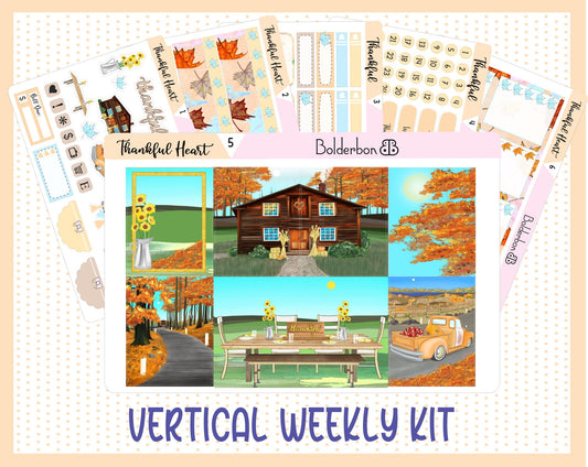 THANKFUL HEART || 7x9 Vertical Planner Sticker Kit