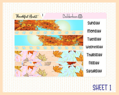 THANKFUL HEART || A5 Daily Duo Planner Sticker Kit