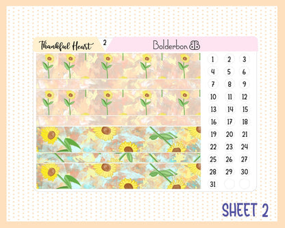 THANKFUL HEART || A5 Daily Duo Planner Sticker Kit