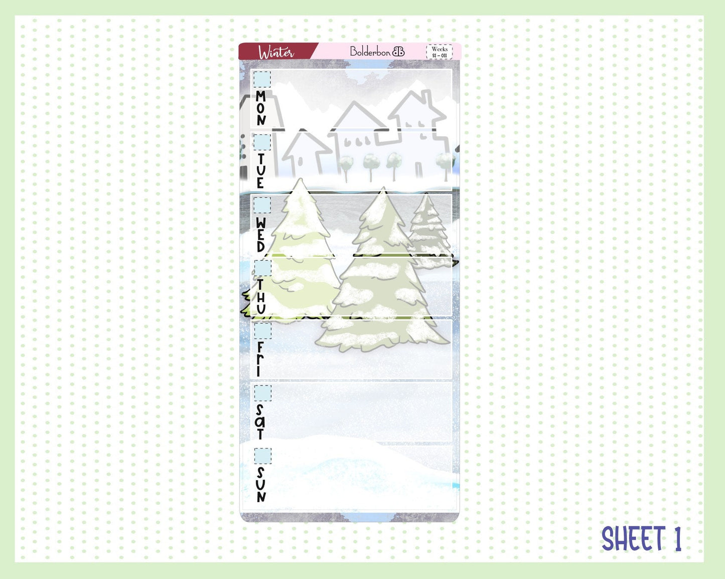 WINTER WONDERLAND || Hobonichi Weeks Planner Sticker Kit
