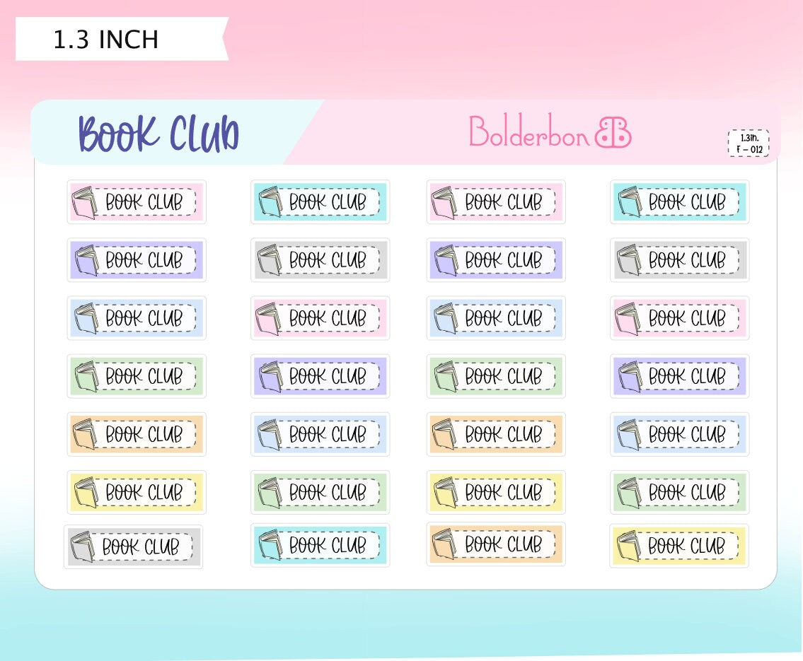 BOOK CLUB Planner Stickers || Reading, Study, Library, School