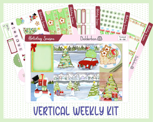 HOLIDAY SEASON || 7x9 Vertical Planner Sticker Kit