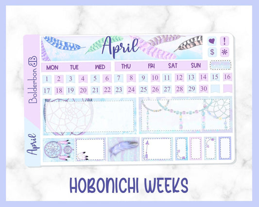 APRIL Hobonichi Weeks || Hand Drawn Succulent Sticker Kit Monthly Planner Stickers for Hobo Weeks