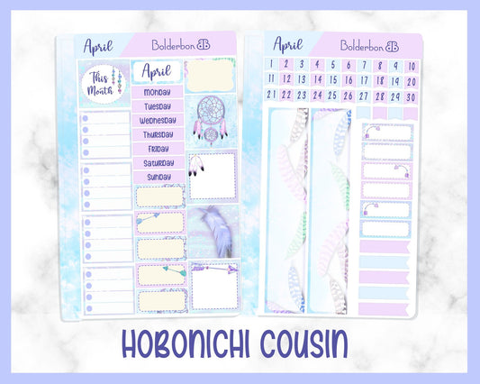 APRIL Hobonichi Cousin Monthly || Planner Sticker Kit, Day Free
