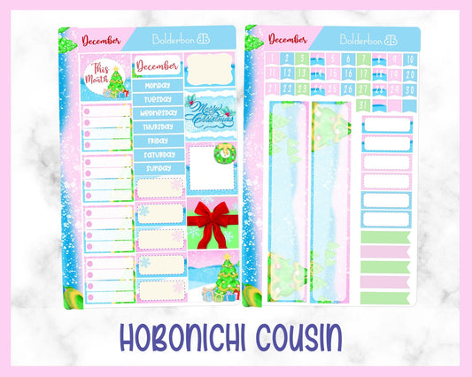 DECEMBER Hobonichi Cousin Monthly || Planner Sticker Kit, Day Free, Christmas, Holiday