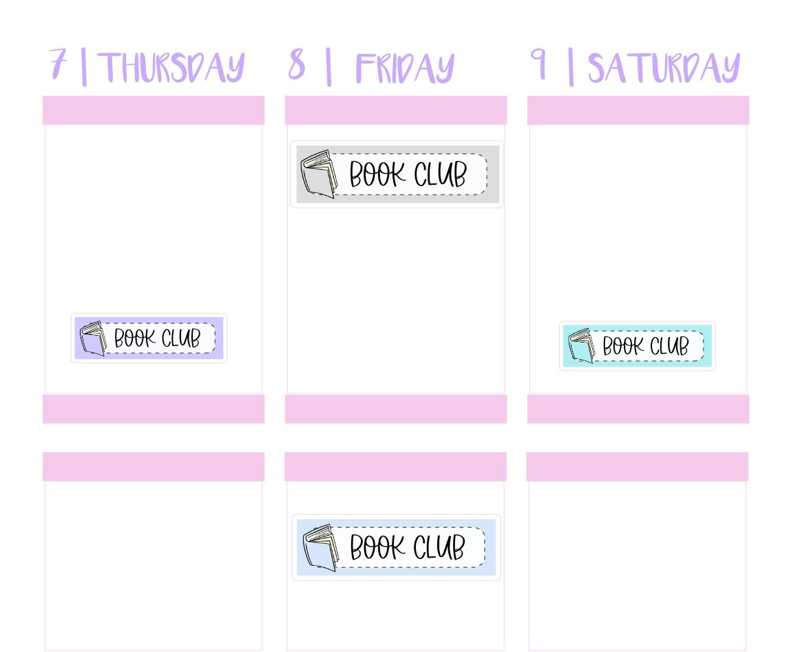 BOOK CLUB Planner Stickers || Reading, Study, Library, School