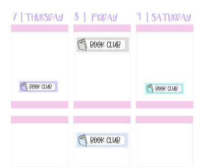 BOOK CLUB Planner Stickers || Reading, Study, Library, School
