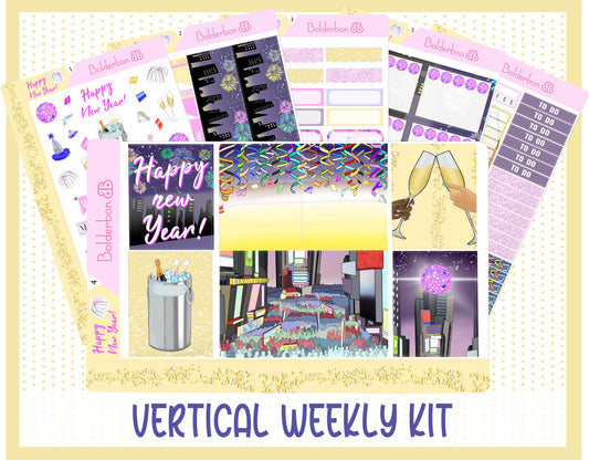 HAPPY NEW YEAR || 7x9 Vertical Planner Sticker Kit