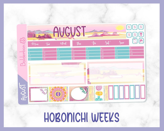 AUGUST Hobonichi Weeks || Aztec Dream Sticker Kit Monthly Planner Stickers for Hobo Weeks