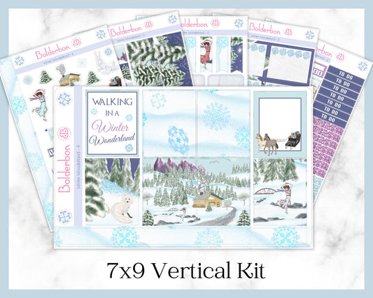 WINTER WONDERLAND || 7x9 Vertical Planner Sticker Kit