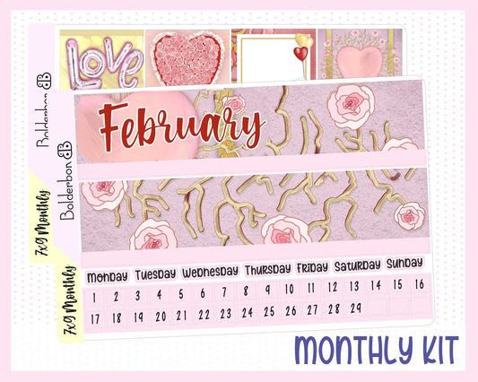 FEBRUARY 7x9 Monthly Sticker Kit