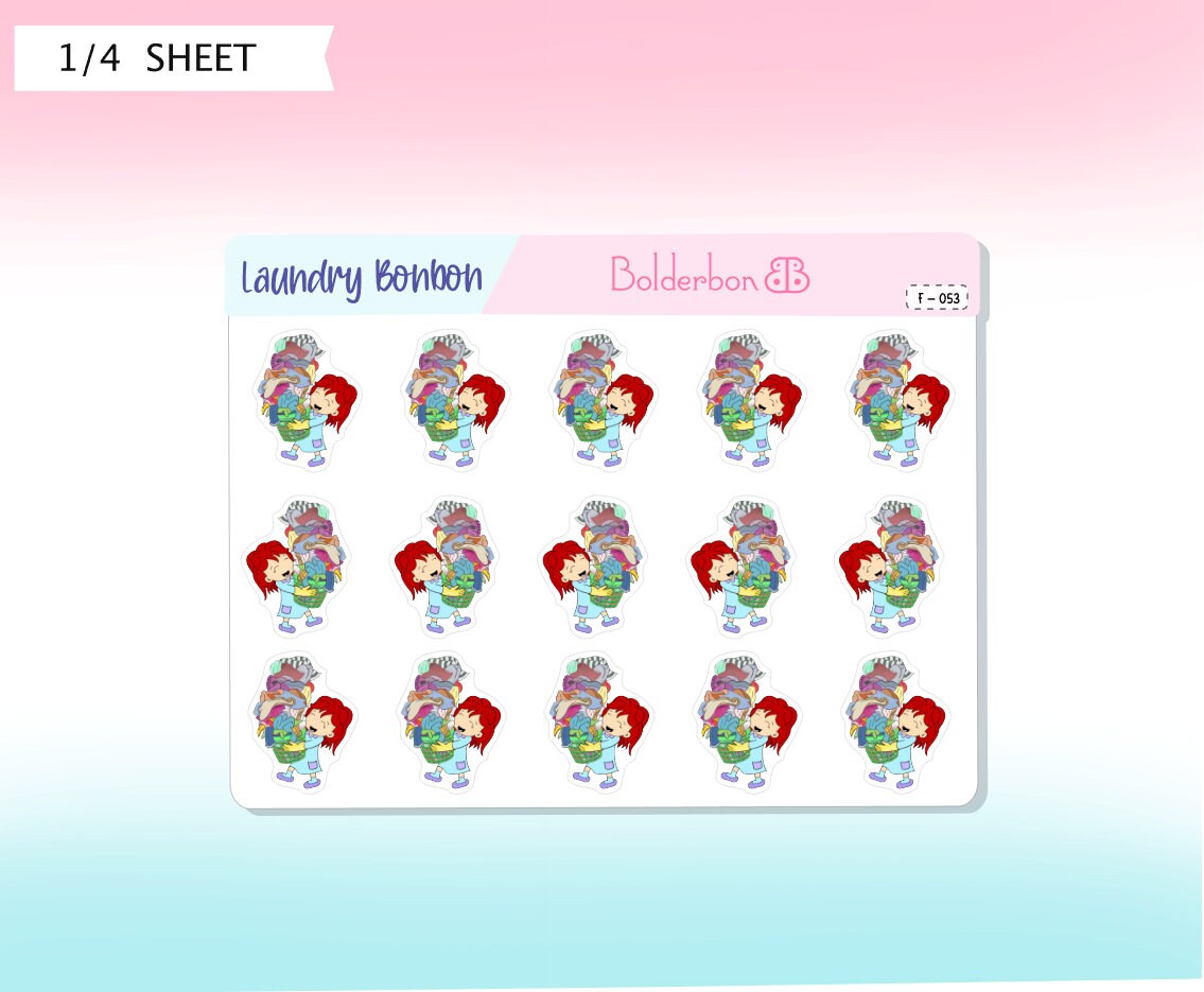 LAUNDRY || Bonbon Character Planner Stickers