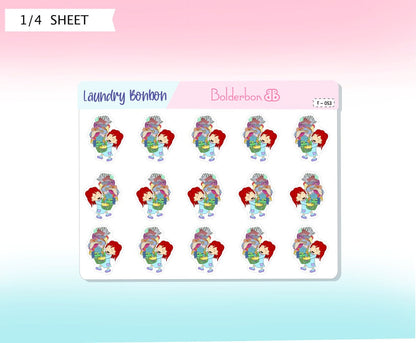 LAUNDRY || Bonbon Character Planner Stickers