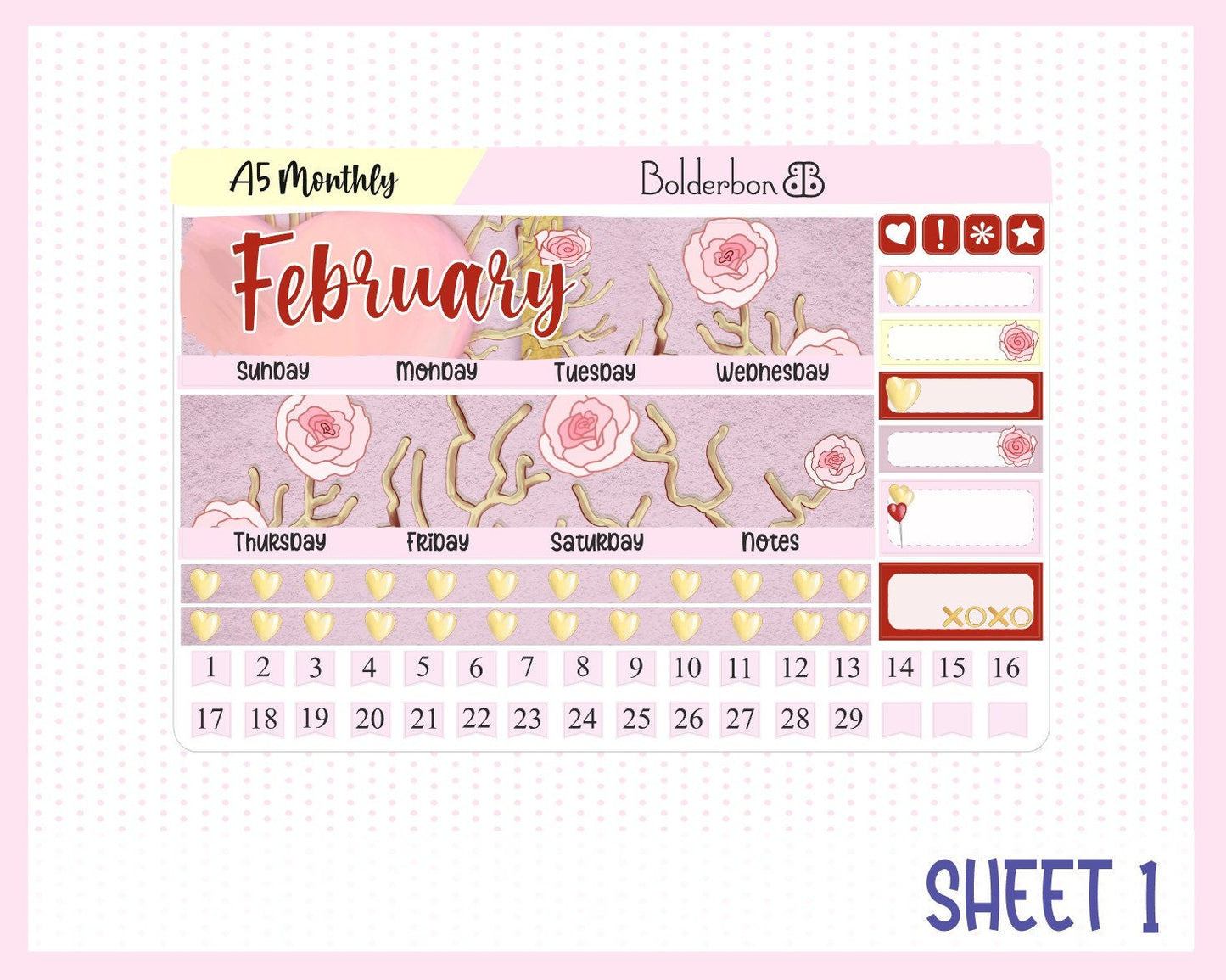 FEBRUARY A5 MONTHLY KIT || Planner Sticker Kit