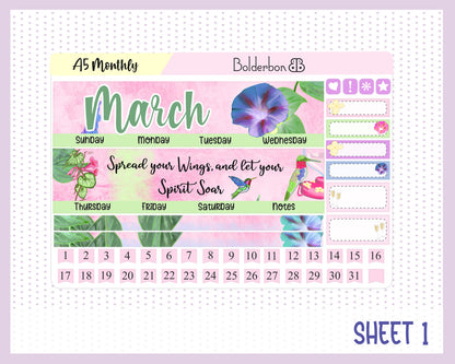 MARCH A5 MONTHLY KIT || Planner Sticker Kit