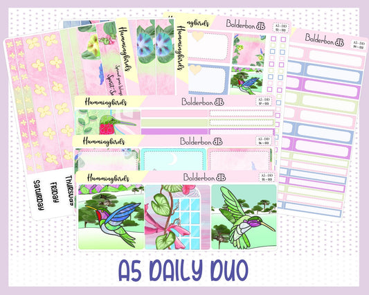 HUMMINGBIRDS || A5 Daily Duo Planner Sticker Kit