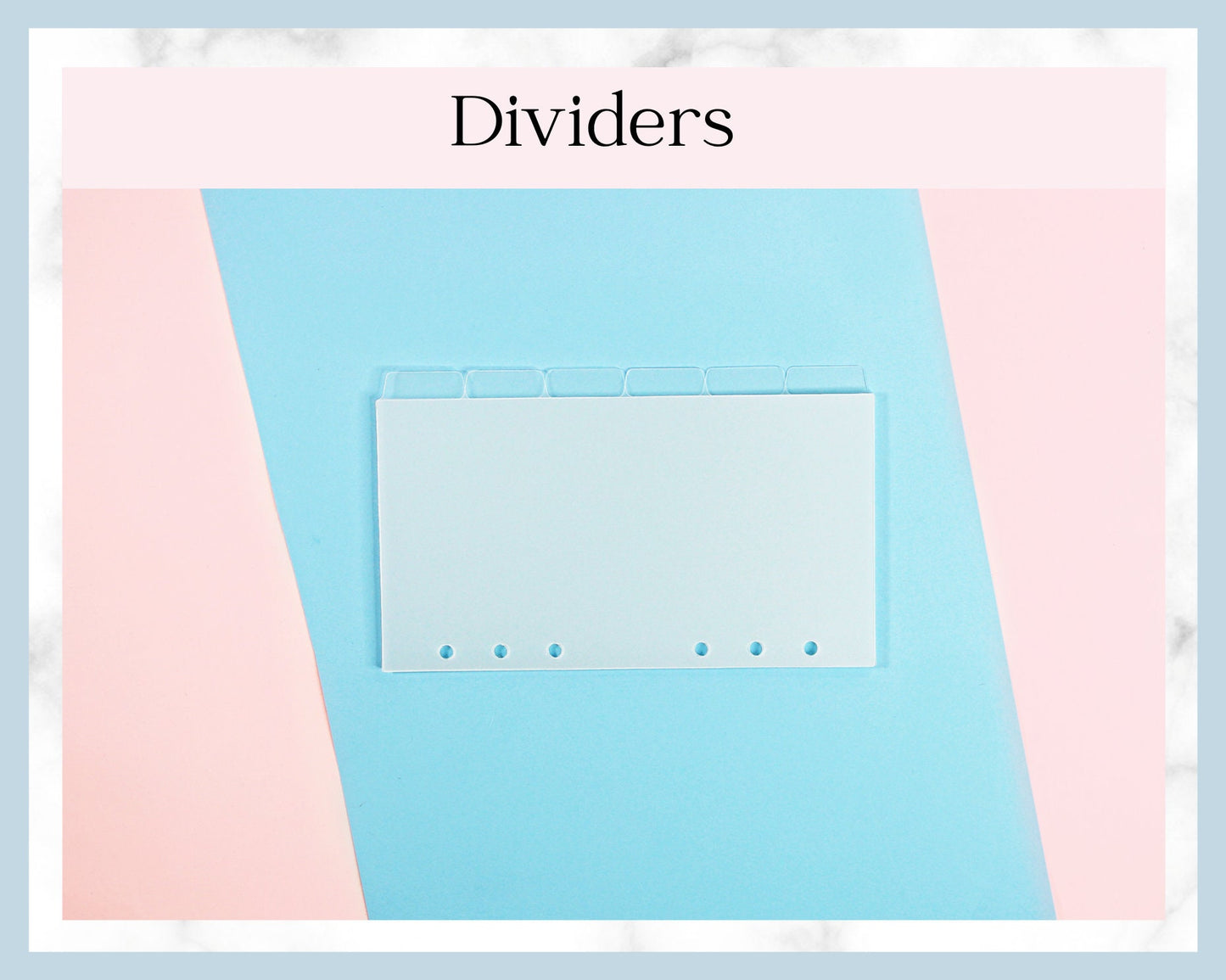 PERSONAL Planner Dividers | 6 Side Tabs Clear Frosted Plastic For Ringbound Binders Planners