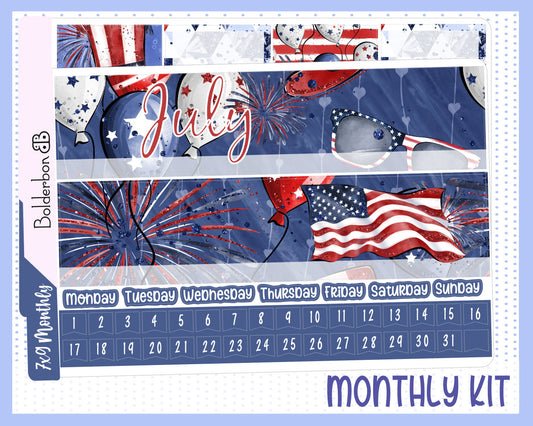 JULY 7x9 Monthly Sticker Kit