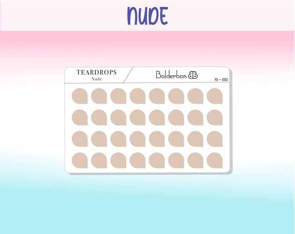 TEARDROP STICKERS Neutral || Clear or White Matte