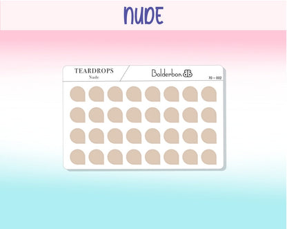 TEARDROP STICKERS Neutral || Clear or White Matte