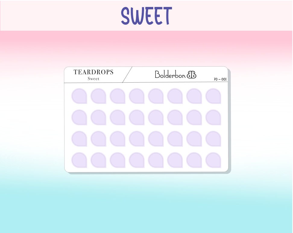 TEARDROP STICKERS Neutral || Clear or White Matte