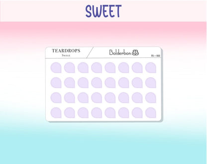TEARDROP STICKERS Neutral || Clear or White Matte