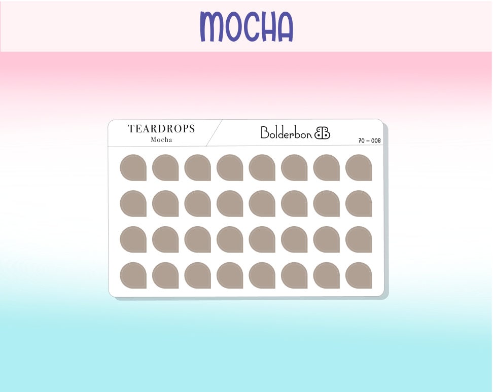 TEARDROP STICKERS Neutral || Clear or White Matte