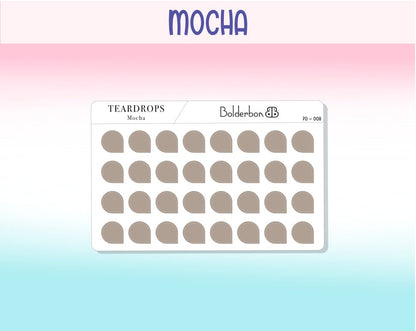 TEARDROP STICKERS Neutral || Clear or White Matte