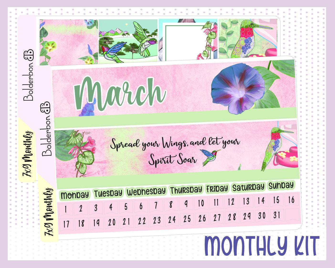 MARCH  7x9 Monthly Sticker Kit