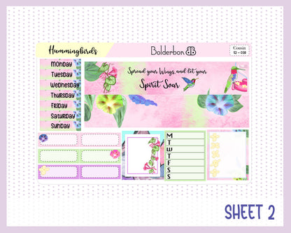 HUMMINGBIRDS || Hobonichi Cousin Planner Sticker Kit