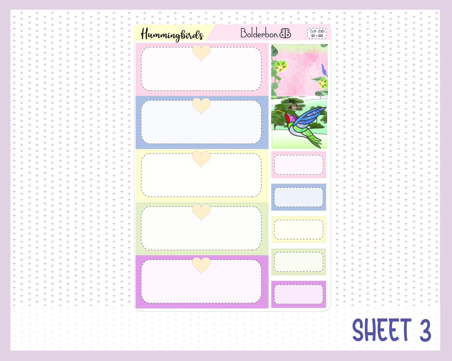 HUMMINGBIRDS "7x9 Daily Duo" || Weekly Planner Sticker Kit for Erin Condren