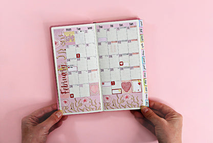 FEBRUARY Hobonichi Weeks Sticker Kit || Monthly Planner Stickers for Hobonichi Weeks, Valentine, Love