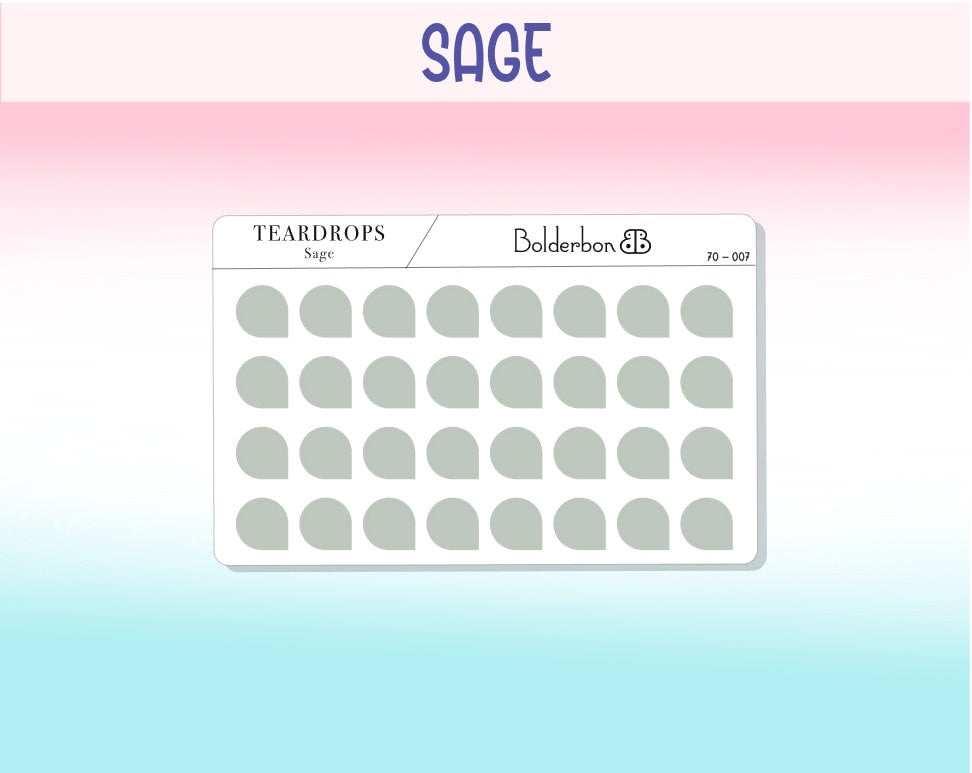 TEARDROP STICKERS Neutral || Clear or White Matte