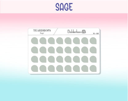 TEARDROP STICKERS Neutral || Clear or White Matte