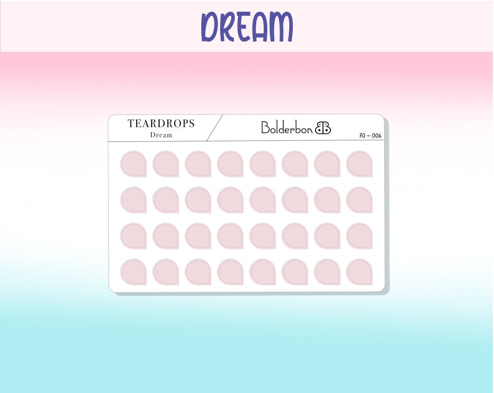 TEARDROP STICKERS Neutral || Clear or White Matte