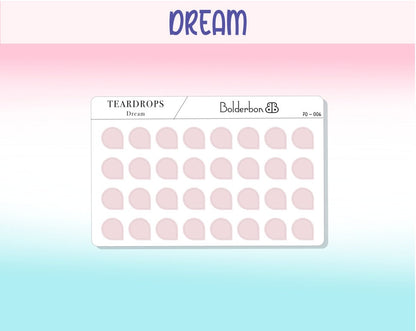 TEARDROP STICKERS Neutral || Clear or White Matte