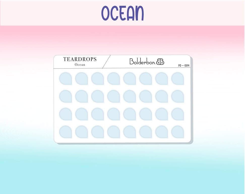 TEARDROP STICKERS Neutral || Clear or White Matte