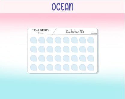 TEARDROP STICKERS Neutral || Clear or White Matte