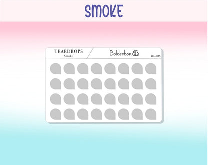 TEARDROP STICKERS Neutral || Clear or White Matte