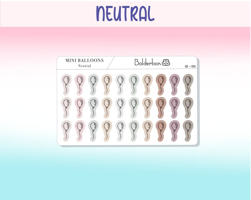 BALLOON ICONS || Clear or White Matte Planner Stickers