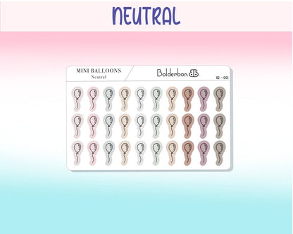 BALLOON ICONS || Clear or White Matte Planner Stickers