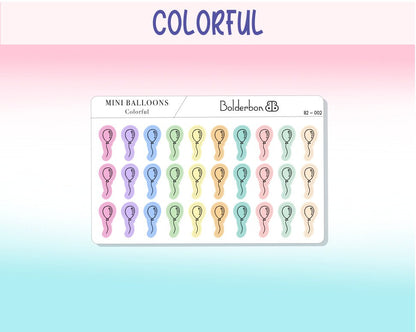BALLOON ICONS || Clear or White Matte Planner Stickers