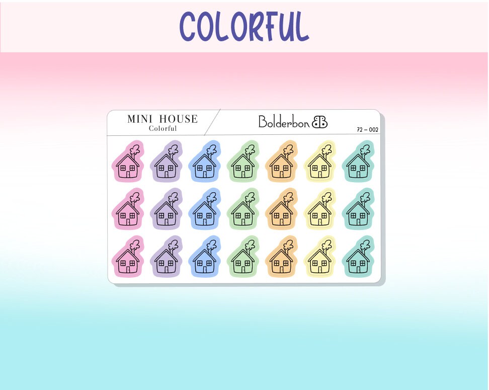 HOUSE ICONS || Planner Stickers, Frosted Clear, Neutral, Minimal, Black, Colorful, Hand Drawn, Mini