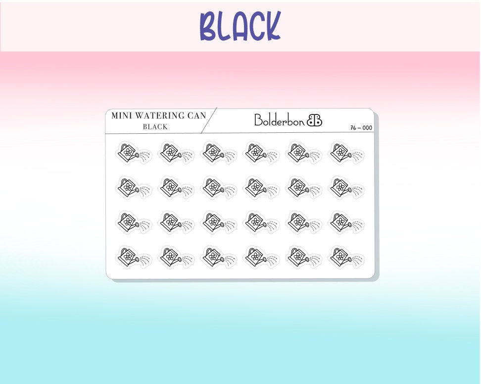 WATERING CAN ICONS || Clear or White Matte Planner Stickers
