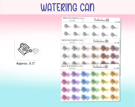 WATERING CAN ICONS || Clear or White Matte Planner Stickers